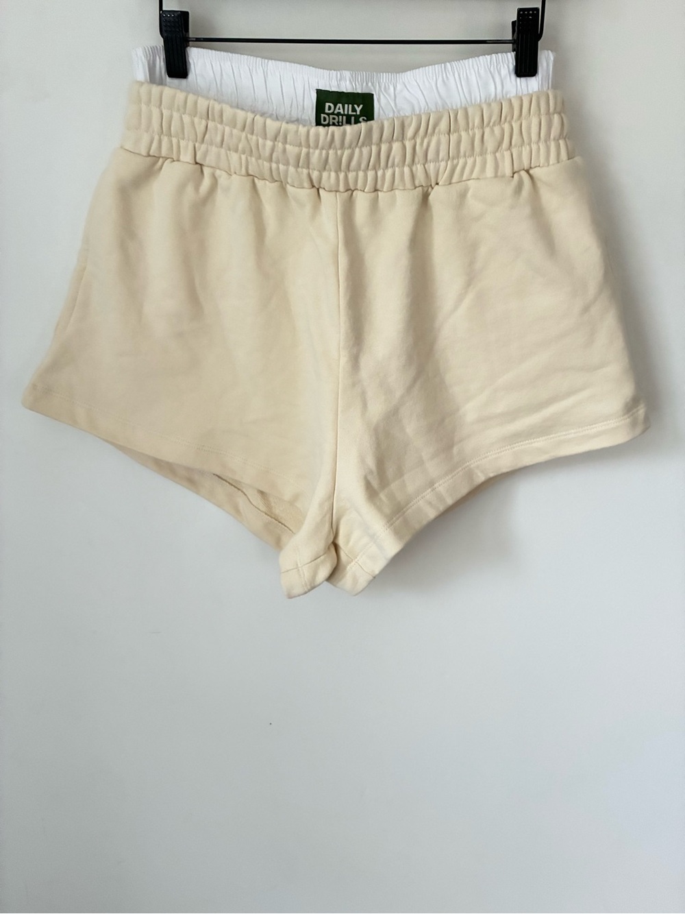 Daily Drills Shorts Women’s M/L Cream Cotton Boxer Waist Lounge Butter Yellow